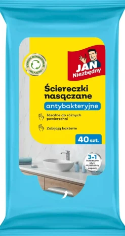 Antibakterielle Feuchttücher, universell, 40 Stk.