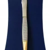 Augenbrauenpinzette gerade golden Länge 9 cm