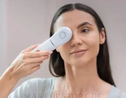 Augenmassagegerät weiss-silber