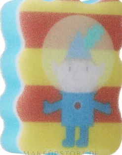 Badeschwamm für Kinder Ben und Holly blau mit gelb-orange