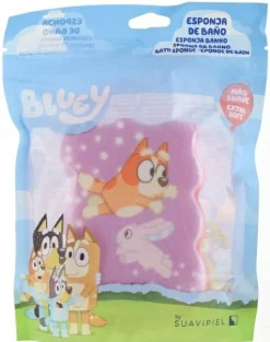 Badeschwamm für Kinder Bluey, lila-rosa