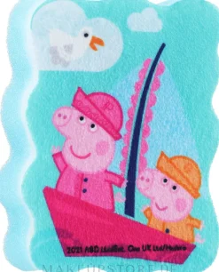 Badeschwamm für Kinder Peppa Pig Bootsausflug blau