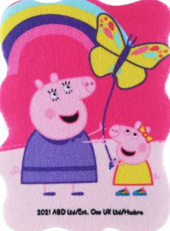 Badeschwamm für Kinder Peppa Pig Peppa mit einem Schmetterling blau