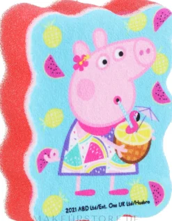 Badeschwamm für Kinder Peppa Pig Peppa mit einem Cocktail rot