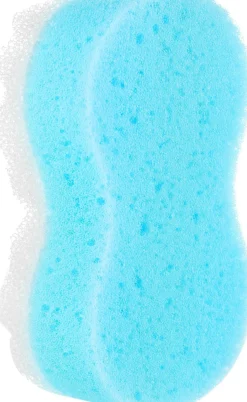Badeschwamm für Massage 'Schmetterling', hellblau und weiß