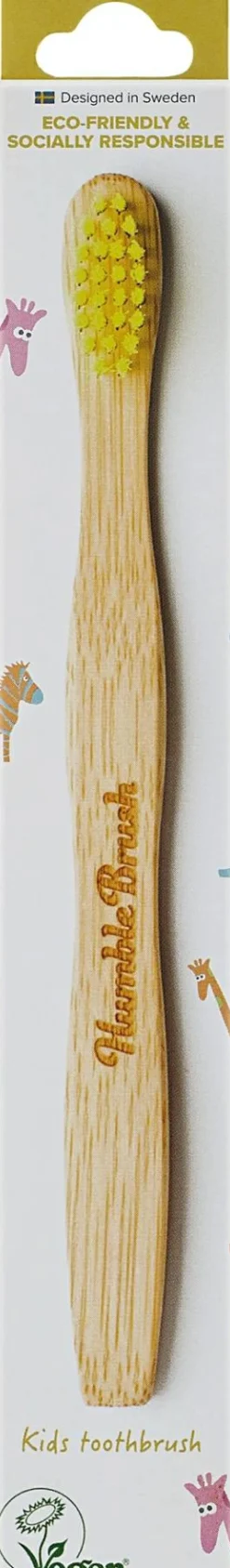 Bambuszahnbürste für Kinder weich gelb