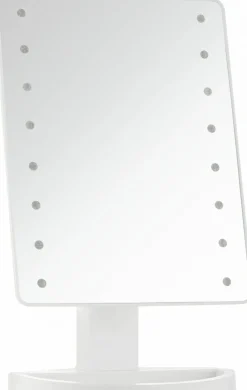 Beleuchteter Kosmetikspiegel LED auf Standfuß, weiß