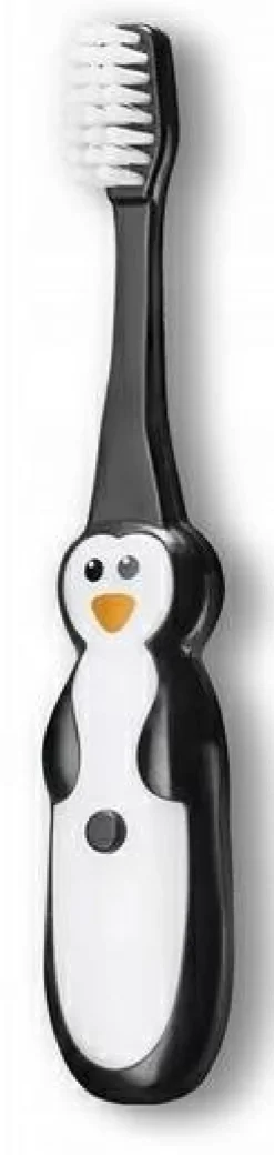 Blinkende Kinder-Zahnbürste mit Timer Pinguin