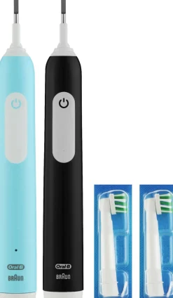Elektrische Zahnbürste schwarz und blau 2 St.