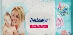 Feuchttücher für Babys mit Klappe, 120 Stk., blau
