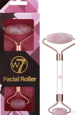 Gesichtsmassage-Roller aus Rosenquarz rosa