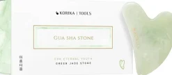 Gesichtsmassageschaber „Gua Sha“, grüner Jade
