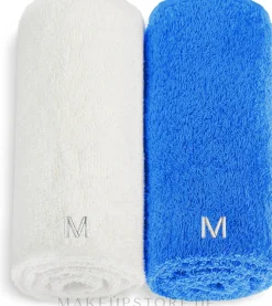 Gesichtstücher-Set weiß und blau Twins