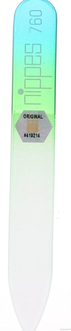 Glasnagelfeile, 9 cm, grün-blau