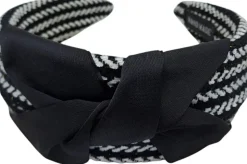 Haarband mit Knoten, schwarz-weiß