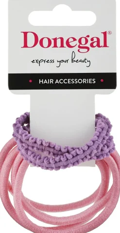 Haarbänder FA-5665, rosa 4 Stk. + lila 2 Stk.