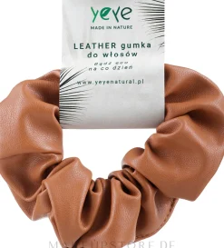 Haargummi aus Leder 10,5 x 3,5 cm, beige