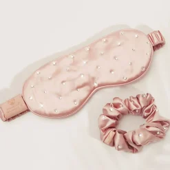 Haargummi aus Seide mit Kristallen Roségold