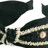 Haarreif mit Strasssteinen, schwarz