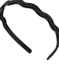 Haarreif mit Strasssteinen, 26225, schwarz mit schwarzen Strasssteinen