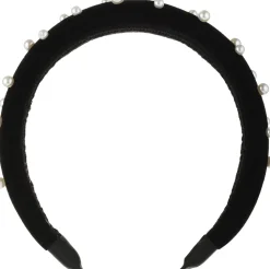 Haarreif schwarz mit Perlen