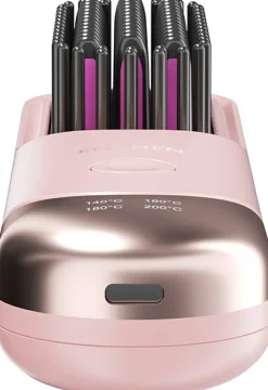 Kabellose Haar-Glättbürste, rosa