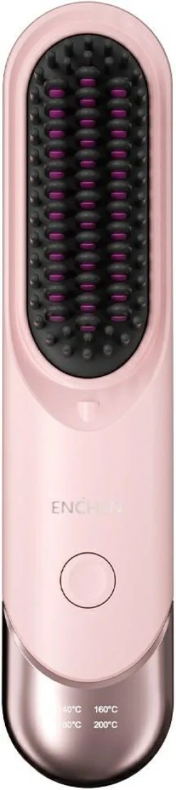 Kabellose Haar-Glättbürste, rosa