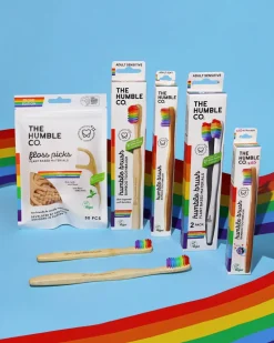 Kinderzahnbürste aus Bambus Regenbogen extra weich