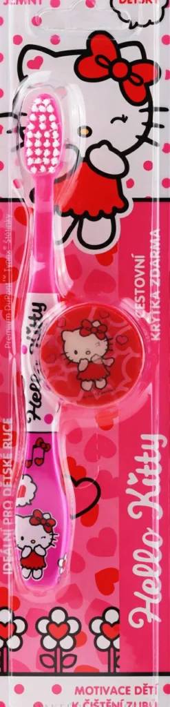 Kinderzahnbürste mit Kappe rosa-weiß