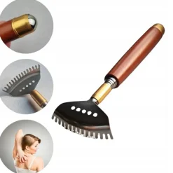 Klappbarer Rückenkratzer 'Rechen', braun
