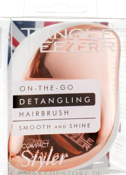 Kompakte Haarbürste rosegold-cremeweiß