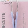 Kosmetikpinzette gerade mit Kunststoffgriff 8 cm 1061/A blau