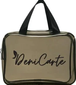 Kosmetiktasche, 7444, durchsichtig, schwarz