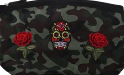 Kosmetiktasche Camouflage 95900 Rosen und Schädel