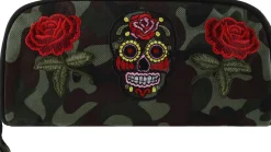 Kosmetiktasche Camouflage 95856 Rosen und Schädel
