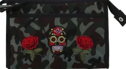 Kosmetiktasche Camouflage 95917 Rosen und Schädel