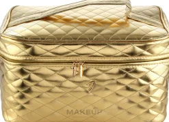 Kosmetiktasche für Reisen mittel gold