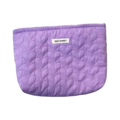 Kosmetiktasche gesteppt, mit Herzen, violett