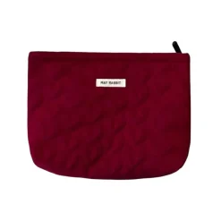 Kosmetiktasche gesteppt, mit Herzen, bordeauxrot