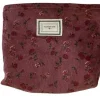 Kosmetiktasche, KS118, rosa mit roten Blumen