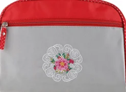 Kosmetiktasche Mandala 98161 rot-grau