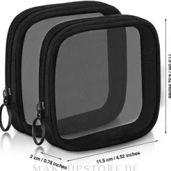 Kosmetiktasche mit Reißverschluss schwarz
