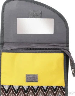 Kosmetiktasche mit Spiegel ZigZags 93999 braun