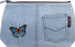 Kosmetiktasche Motifs 94767 blau mit Schmetterling