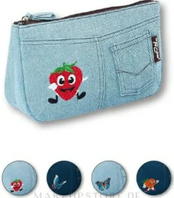 Kosmetiktasche Motifs 94750 mit Schmetterling dunkelblau
