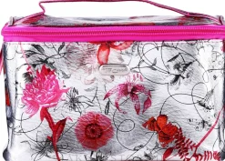 Kosmetiktasche Silver Meadow 94347 rosa mit Blumen
