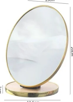 Kosmetik-Tischspiegel L18, oval, goldfarben