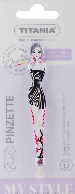 Kosmetische Pinzette blond Schwarzes Kleid