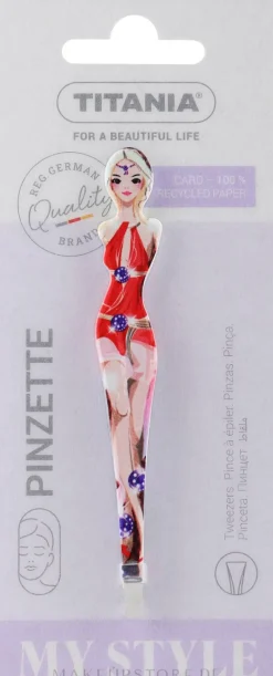 Kosmetische Pinzette blond Rotes Kleid