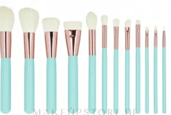 Make-up Pinselset mit Etui 12-tlg. türkis
